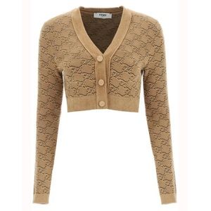 Fendi "Karligraphy Cropped Cardigan"